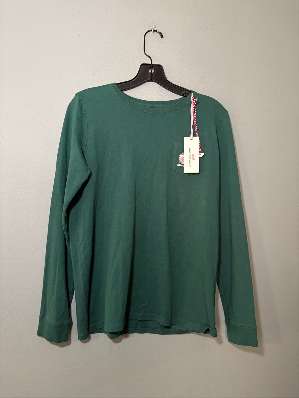 Vineyard Vines Men's Long Sleeve Crew in Deep Green